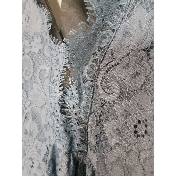 Free People Gilded Lace Victorian Mini Dress Dusty Blue Small P - Picture 8 of 15